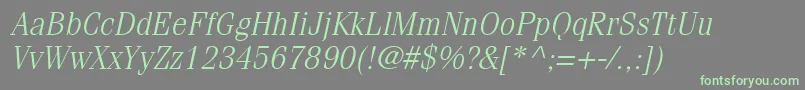 CompendiumLightSsiLightItalic Font – Green Fonts on Gray Background