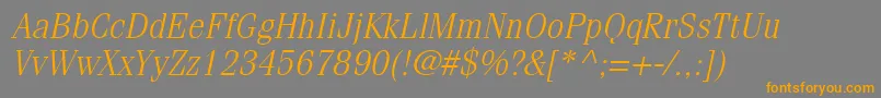 CompendiumLightSsiLightItalic Font – Orange Fonts on Gray Background