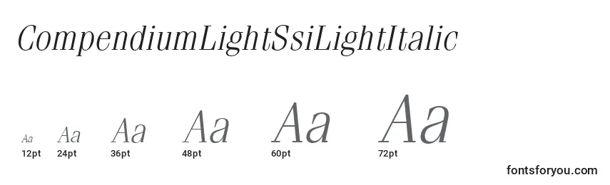 Размеры шрифта CompendiumLightSsiLightItalic