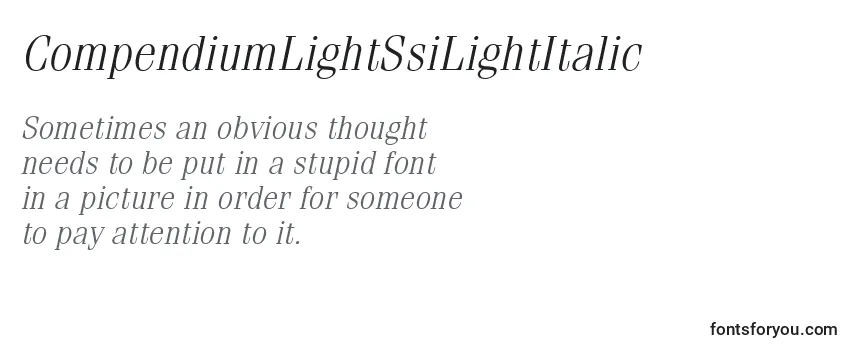 Шрифт CompendiumLightSsiLightItalic