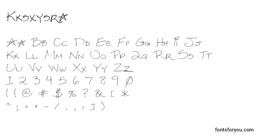 Schriftart Kksxysra – Alphabet, Zahlen, spezielle Symbole