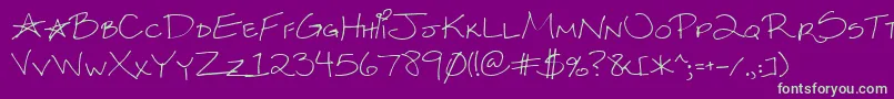 Kksxysra Font – Green Fonts on Purple Background