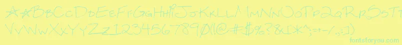 Kksxysra-fontti – vihreät fontit keltaisella taustalla