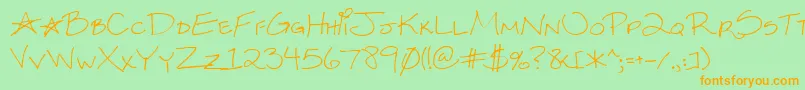 More about Kksxysra Font Kksxysra Font – Orange Fonts on Green Background