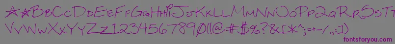 Kksxysra-Schriftart – Violette Schriften auf grauem Hintergrund