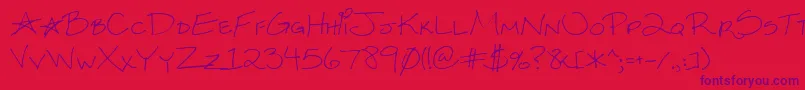 Kksxysra Font – Purple Fonts on Red Background