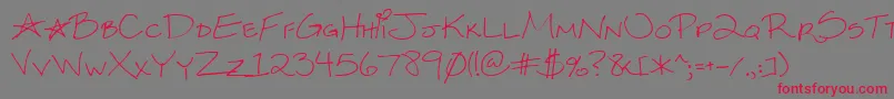 Kksxysra Font – Red Fonts on Gray Background