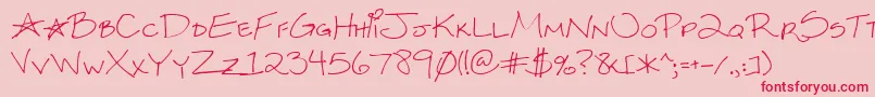 Kksxysra Font – Red Fonts on Pink Background