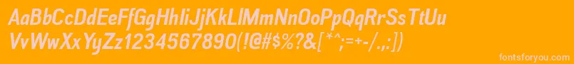 AkazanrgBolditalic Font – Pink Fonts on Orange Background