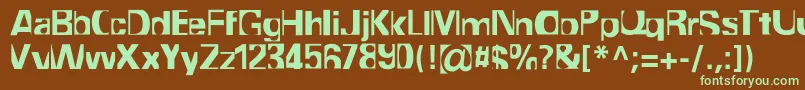 Шрифт Crackerc – зелёные шрифты на коричневом фоне