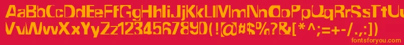 フォントCrackerc – 赤い背景にオレンジの文字