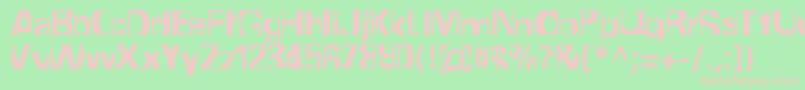 Crackerc-fontti – vaaleanpunaiset fontit vihreällä taustalla