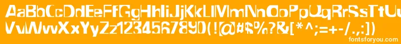 フォントCrackerc – オレンジの背景に白い文字