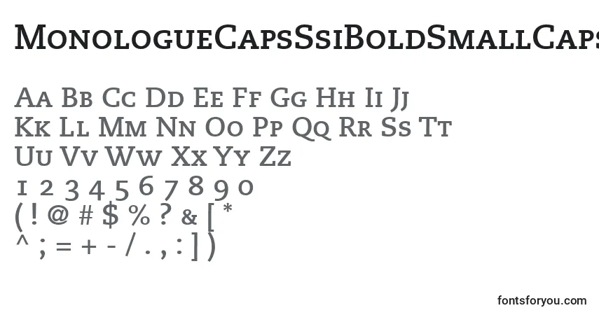 A fonte MonologueCapsSsiBoldSmallCaps – alfabeto, números, caracteres especiais