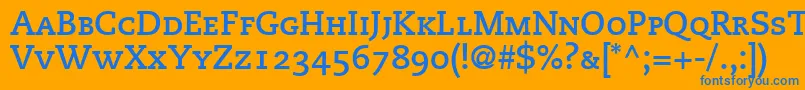 MonologueCapsSsiBoldSmallCaps Font – Blue Fonts on Orange Background