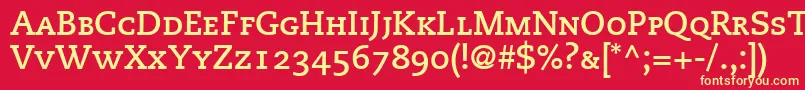 MonologueCapsSsiBoldSmallCaps Font – Yellow Fonts on Red Background