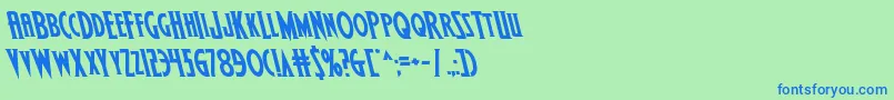 Wolfsbane2iileft Font – Blue Fonts on Green Background