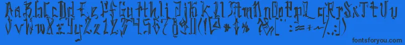 SickcapitalKingston Font – Black Fonts on Blue Background