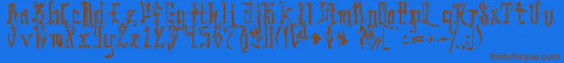 SickcapitalKingston Font – Brown Fonts on Blue Background