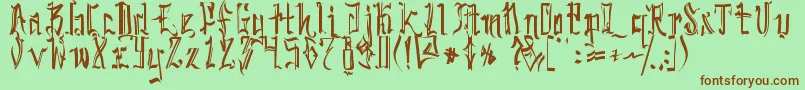 SickcapitalKingston-fontti – ruskeat fontit vihreällä taustalla