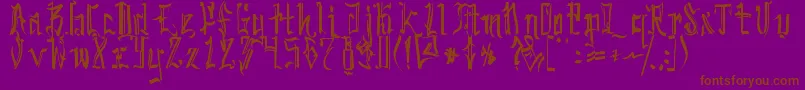 SickcapitalKingston-fontti – ruskeat fontit violetilla taustalla