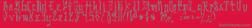 SickcapitalKingston-fontti – harmaat kirjasimet punaisella taustalla