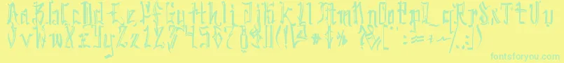 SickcapitalKingston Font – Green Fonts on Yellow Background