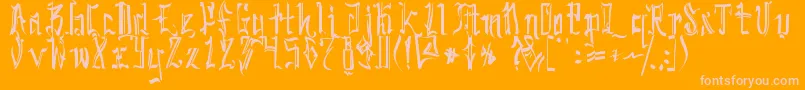 SickcapitalKingston-fontti – vaaleanpunaiset fontit oranssilla taustalla