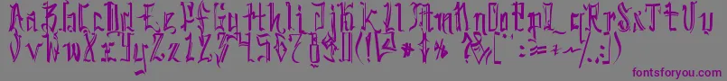 フォントSickcapitalKingston – 紫色のフォント、灰色の背景