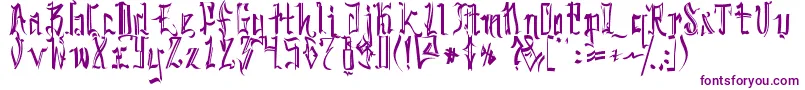 Czcionka SickcapitalKingston – fioletowe czcionki na białym tle