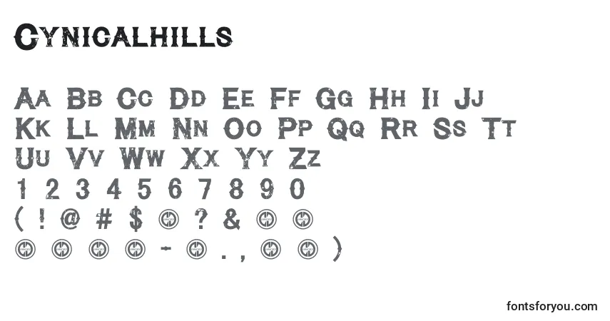 Fuente Cynicalhills - alfabeto, números, caracteres especiales
