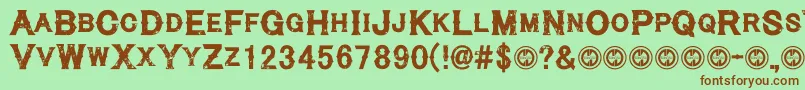 Cynicalhills Font – Brown Fonts on Green Background