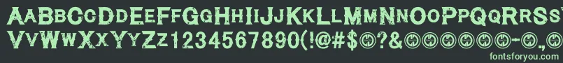 フォントCynicalhills – 黒い背景に緑の文字