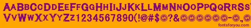 Cynicalhills Font – Purple Fonts on Orange Background