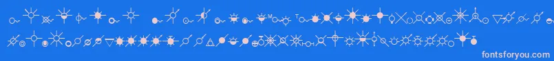 フォントEsriOilGasWater – ピンクの文字、青い背景