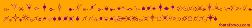 EsriOilGasWater-Schriftart – Violette Schriften auf orangefarbenem Hintergrund