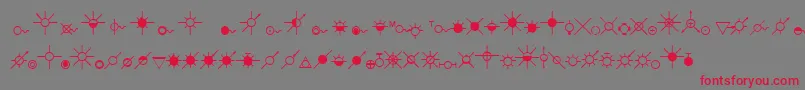 フォントEsriOilGasWater – 赤い文字の灰色の背景