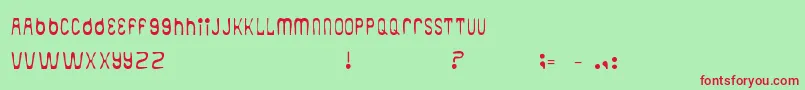 Aqualib Font – Red Fonts on Green Background