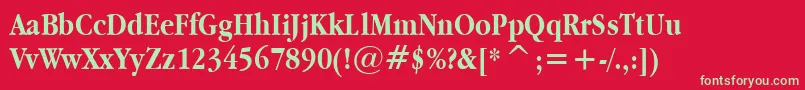 Applegaramond ffy Font – Green Fonts on Red Background