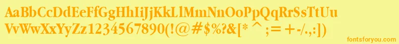 Applegaramond ffy-Schriftart – Orangefarbene Schriften auf gelbem Hintergrund