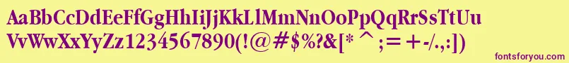 Applegaramond ffy Font – Purple Fonts on Yellow Background