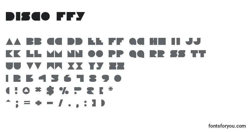 Disco ffy Font – alphabet, numbers, special characters