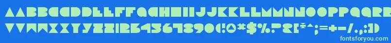 Disco ffy Font – Green Fonts on Blue Background