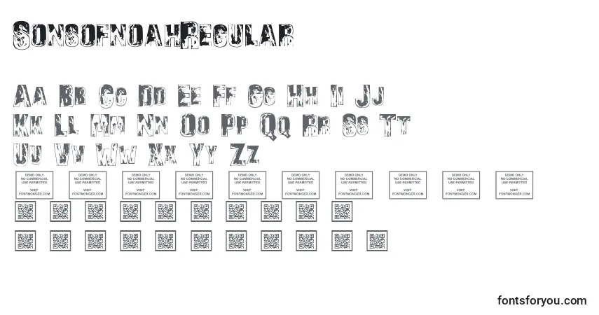 Schriftart SonsofnoahRegular (79980) – Alphabet, Zahlen, spezielle Symbole
