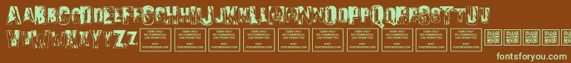 SonsofnoahRegular-fontti – vihreät fontit ruskealla taustalla