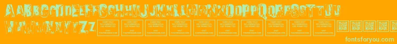 Fonte SonsofnoahRegular – fontes verdes em um fundo laranja