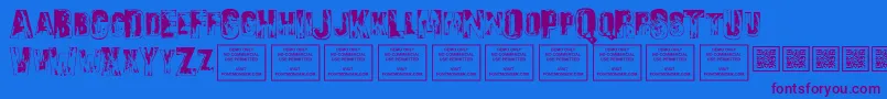 Weitere Informationen zur SonsofnoahRegular-Schriftart SonsofnoahRegular-Schriftart – Violette Schriften auf blauem Hintergrund