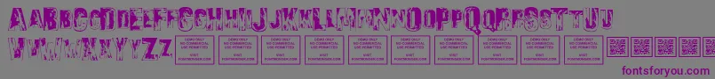 フォントSonsofnoahRegular – 紫色のフォント、灰色の背景