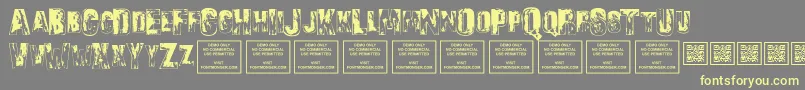 Weitere Informationen zur SonsofnoahRegular-Schriftart SonsofnoahRegular-Schriftart – Gelbe Schriften auf grauem Hintergrund