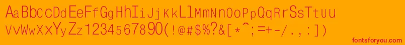 Monocondensedzoomc Font – Red Fonts on Orange Background